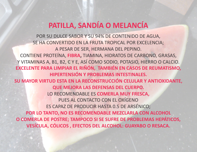 Patilla, sandía o melancía Abril 1 de 2012